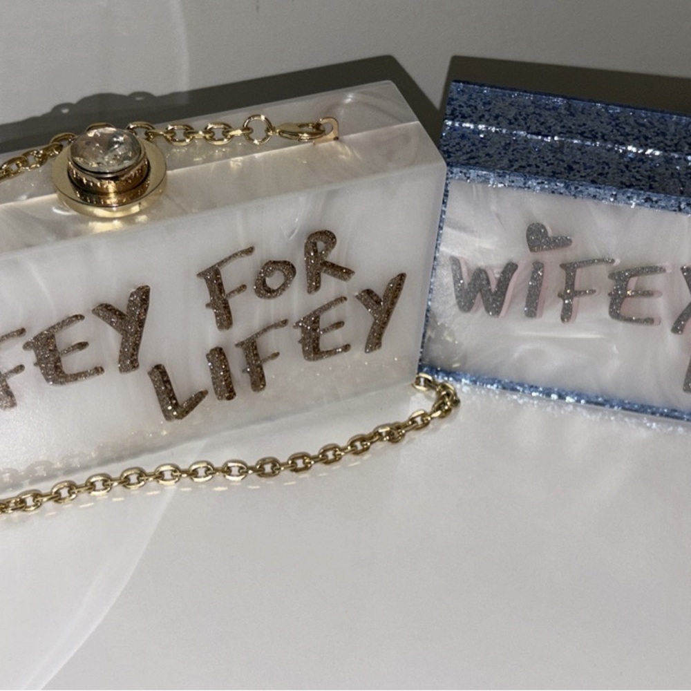 Sophia Webster  Blue Glitter Clutch ONLY 
WHITE AND GOLD BAG SOLD